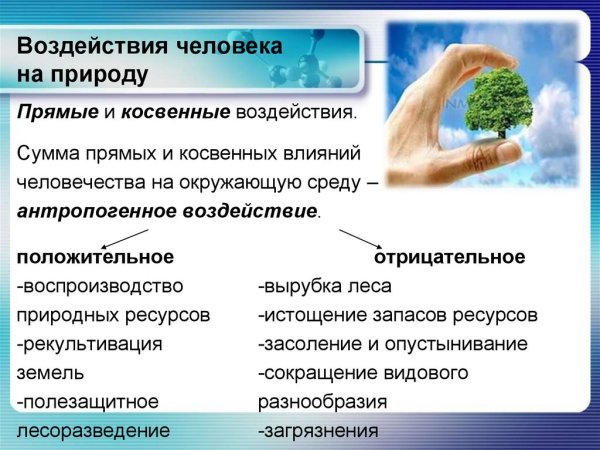 Влияние деятельности человека