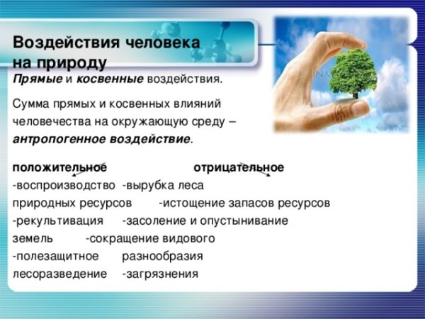 Влияние деятельности человека на атмосферу