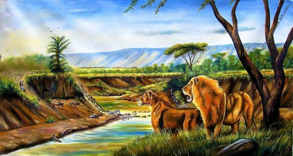 Пейзаж Африки для детей