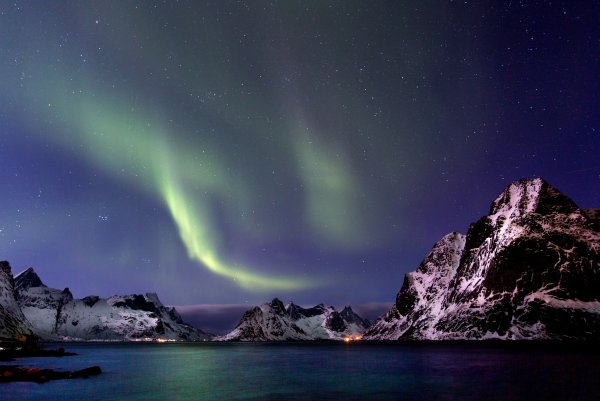 Баренцево море Северное сияние