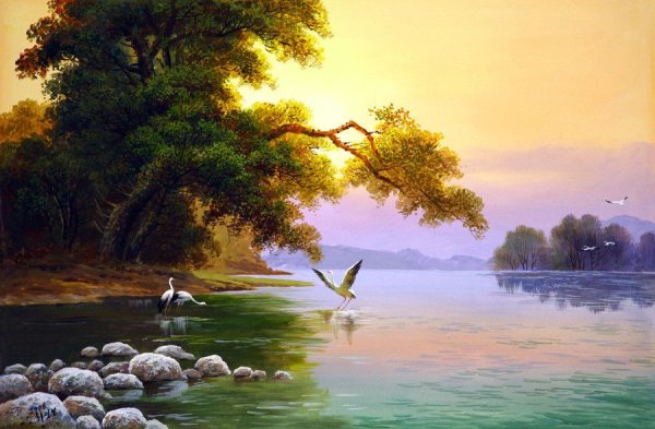 Корейский художник Kang Jung ho (강정호). Пейзажи.