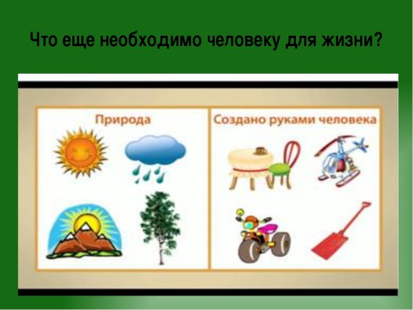 Природа и предметы созданные человеком