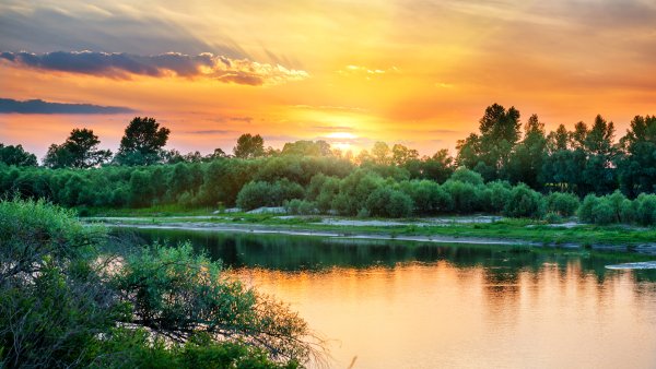 Закат на реке