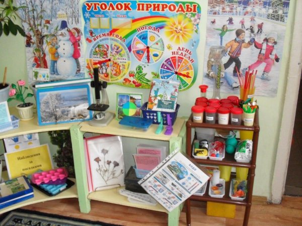 Центр природы в детском саду надпись