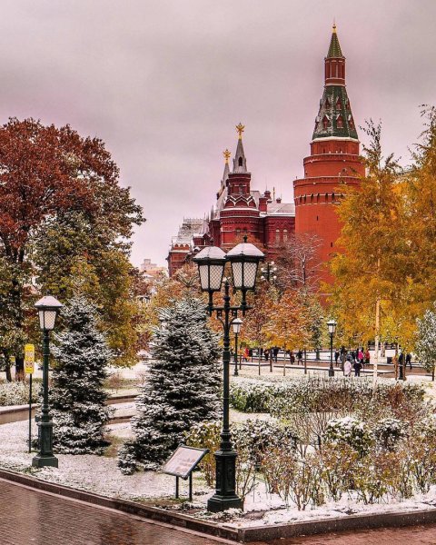 Тайницкий сад Московского Кремля зимой