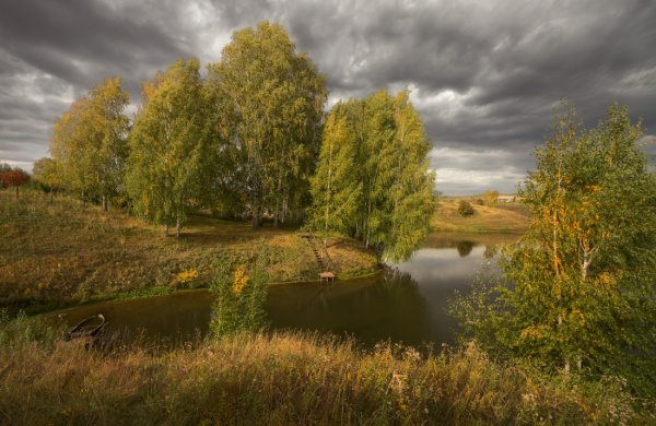 Река Кострома осенью
