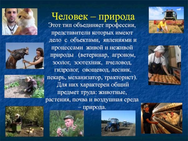 Человек природа профессии