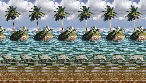 Стереограмма море