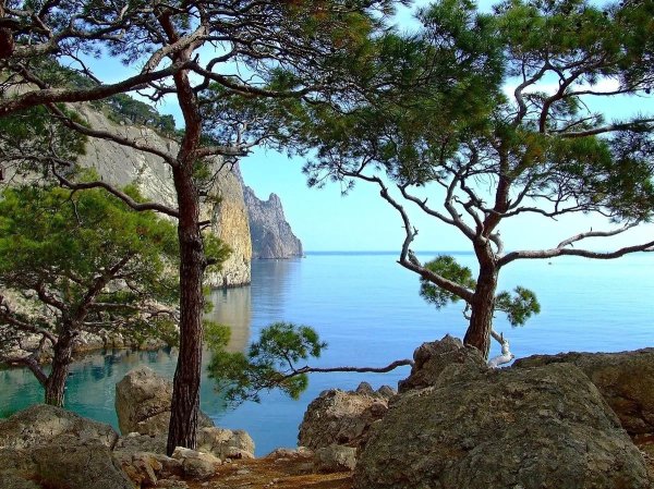 Крым море горы мыс Айя