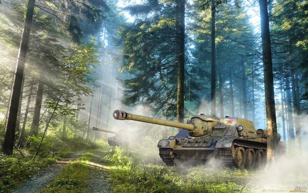 Пейзаж с танком