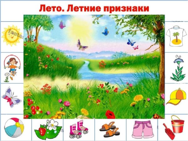 Карточки с изображением природных явлений