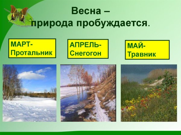 Признаки весны для дошкольников