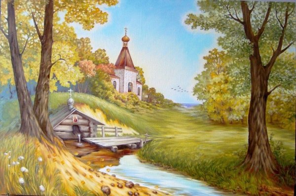 Русь река береза храм