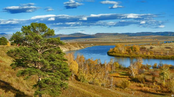 Забайкалье осень река Шилка