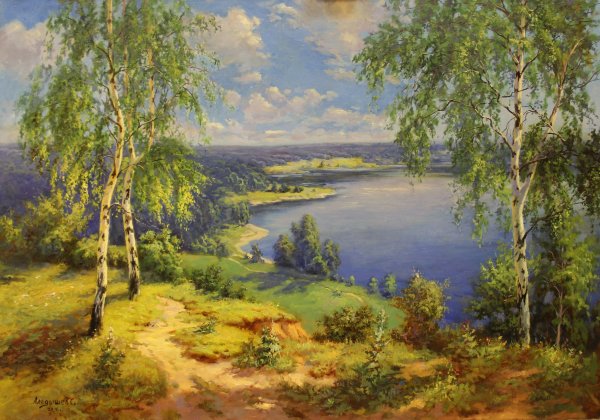 Игорь Прищепа березы у реки