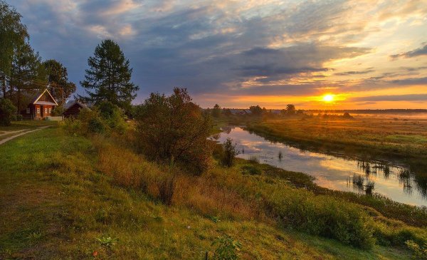 Утренний пейзаж деревня Герасимов