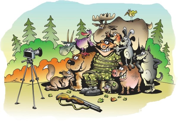 Пикник на природе карикатура