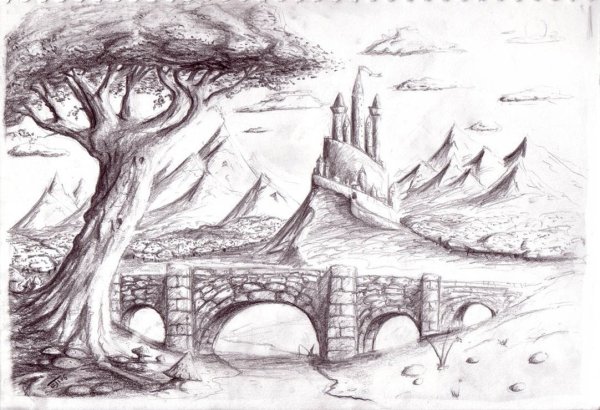 Рисунки карандашом природа