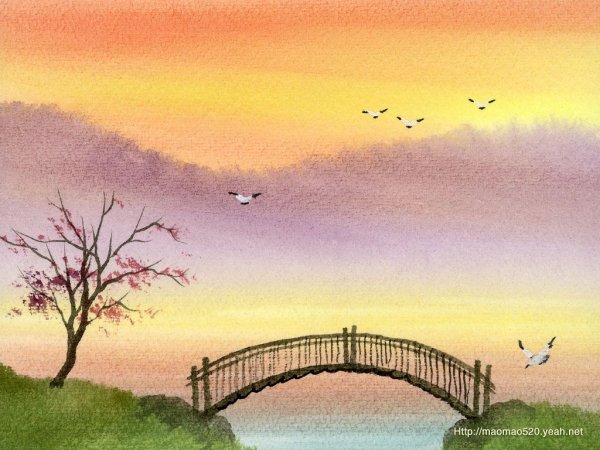 Летний пейзаж акварелью для начинающих