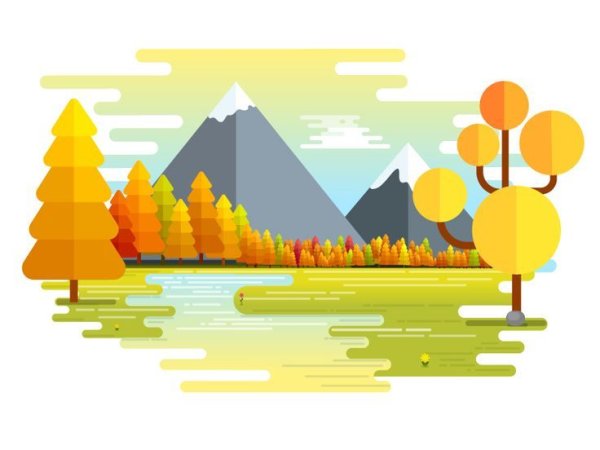 Пейзаж из геометрических фигур