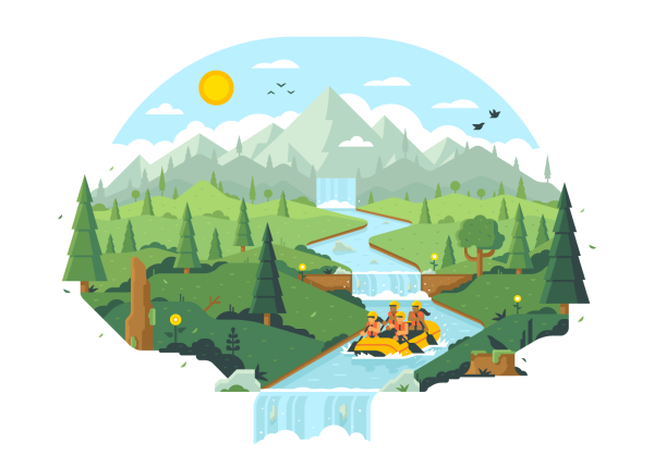Flat иллюстрации природы