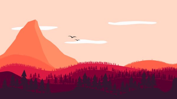 Пейзаж стиле Flat