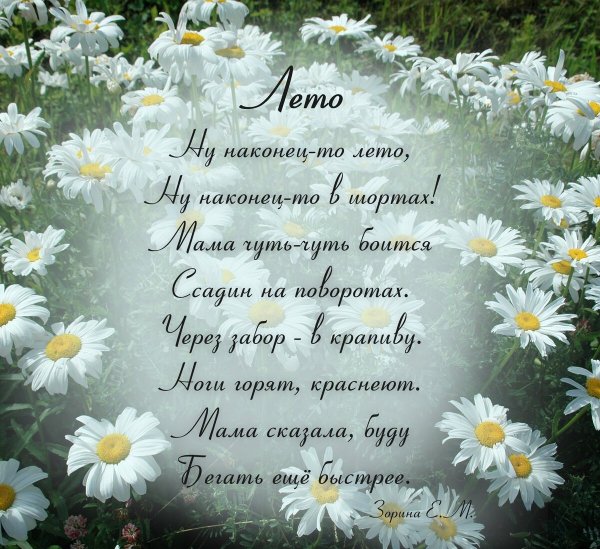 Стих про лето короткие