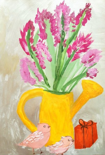 Рисование весенний букет