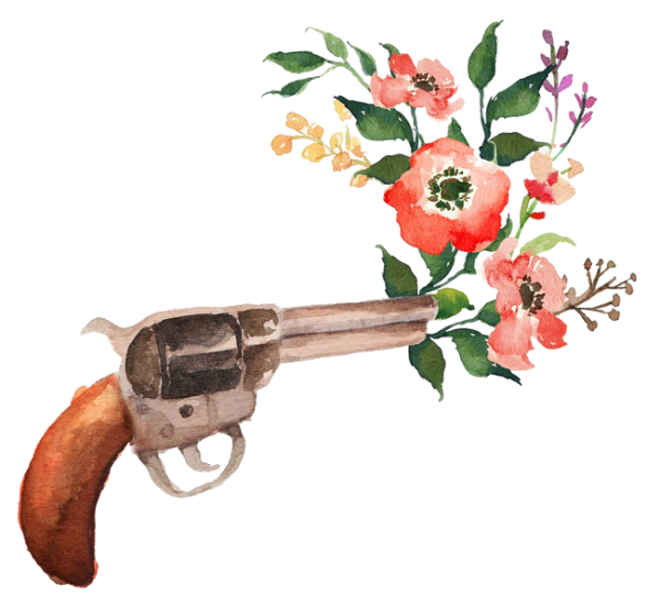 Пистолет и цветы