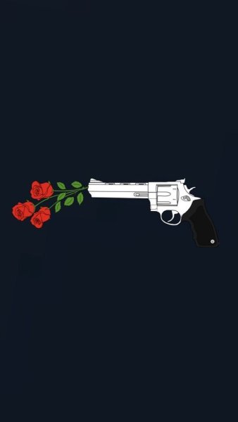 Пистолет и цветы