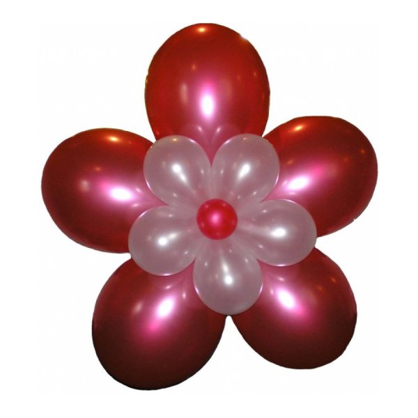 Заказать напольный цветок из воздушных шаров тройной на каркасе - Esta Fiesta