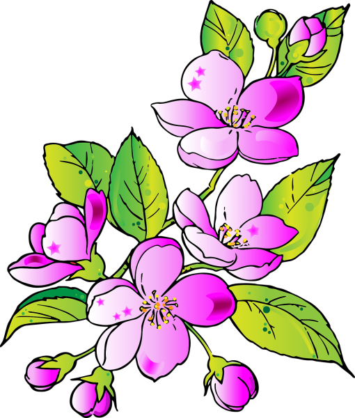Цветочки нарисованные