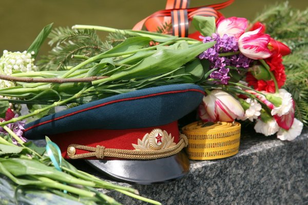Гвоздики с георгиевской лентой