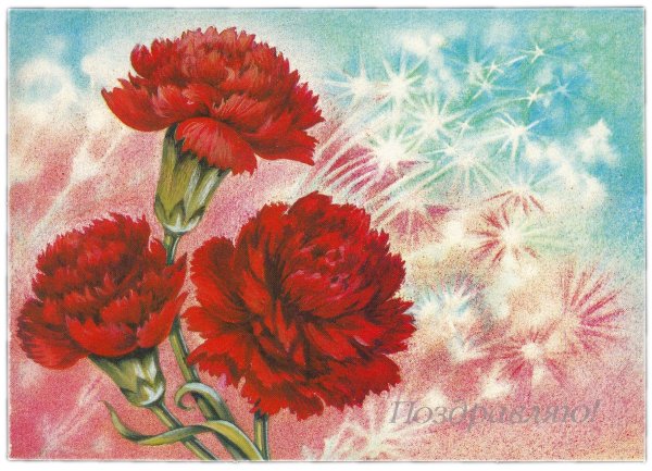 Рисование гвоздики красками