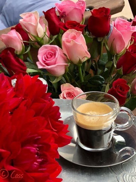 Кофе и цветы в постель