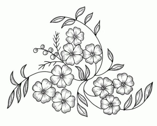 Трафарет цветы для вышивки