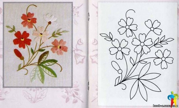 Рисунки для вышивки гладью несложные