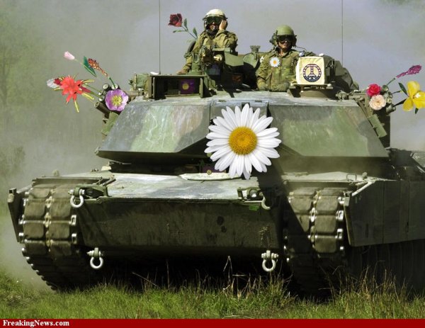 Танк в цветах