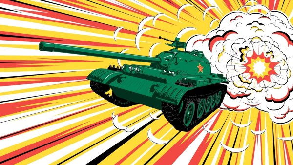 Мультяшный фон с танком