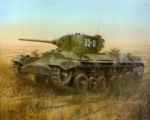 Танк т-34 на поле боя