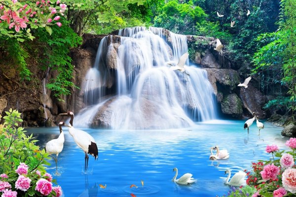Красивые пейзажи с водопадами