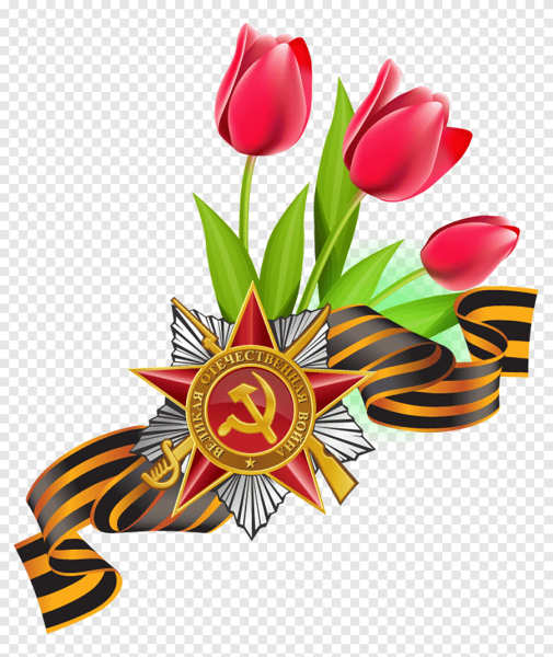 Георгиевская лента с гвоздикой