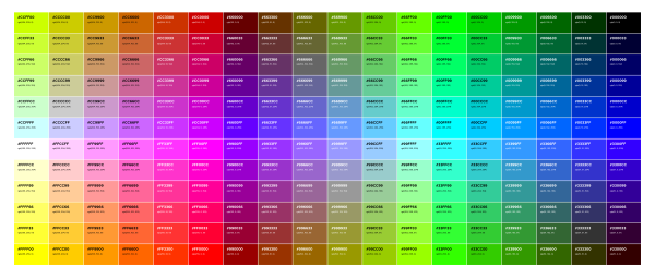 Таблица цветов Color System cs015