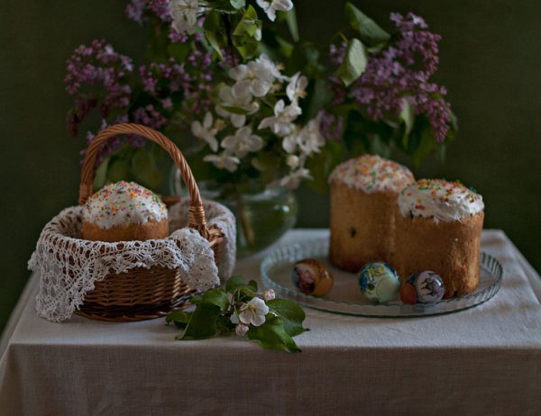 Куличи и яйца на Пасху