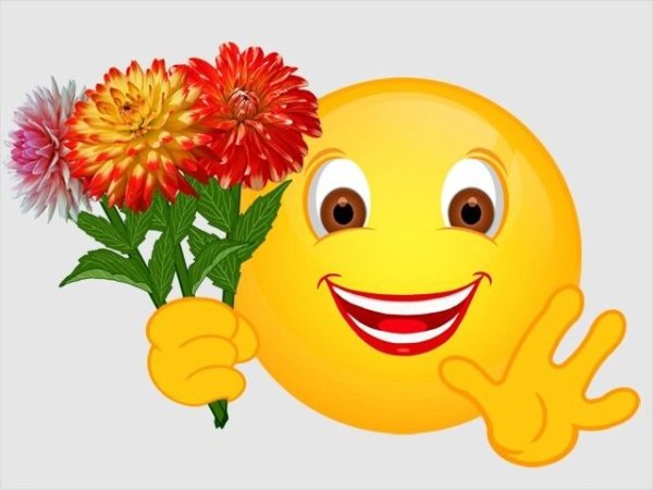 Смайлик с цветами