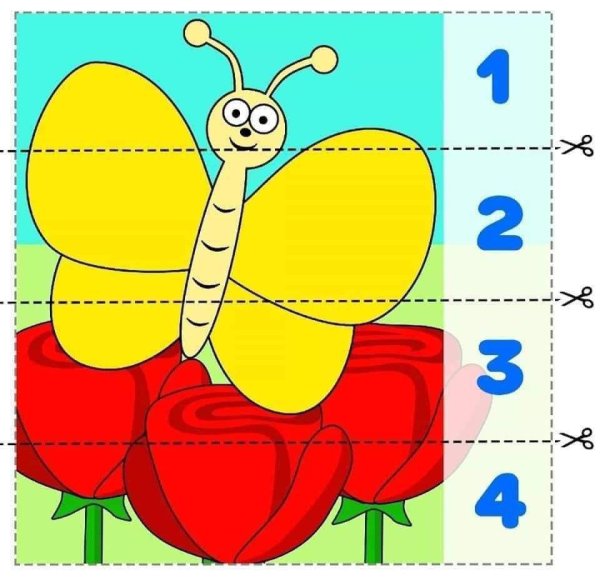 Разрезные пазлы для детей 3-4 лет