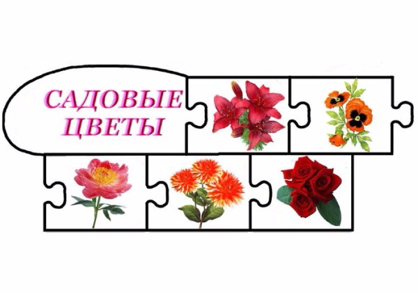 Цветы пазлы для дошкольников