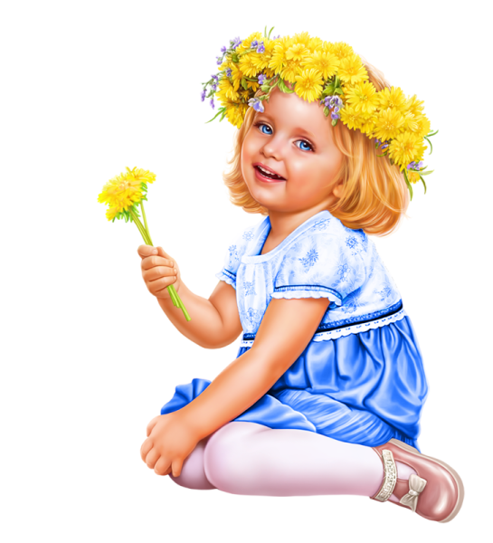 Дети с цветами Весна