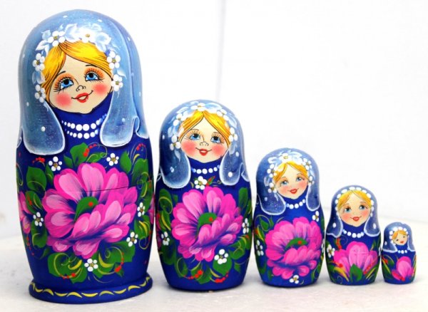 Роспись матрешки с цветами
