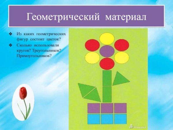 Цветы из геометрических фигур